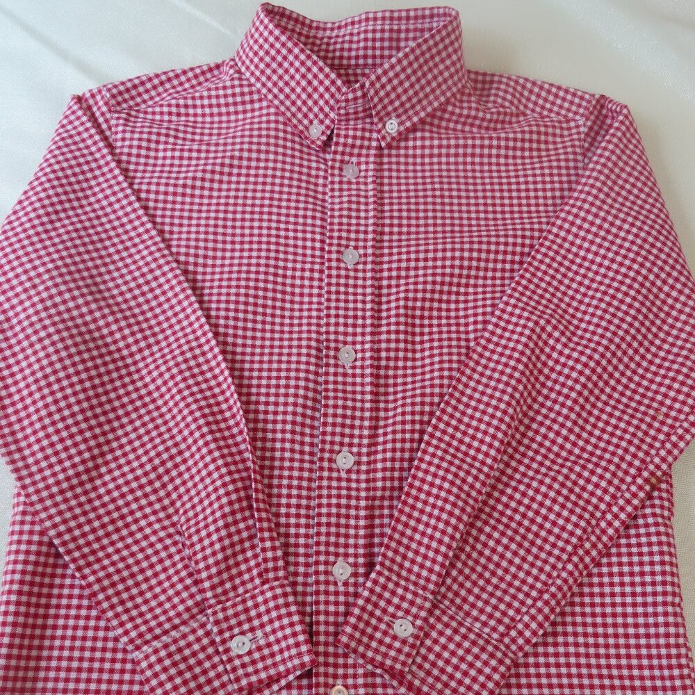 Kelly's Kids Button Down | Gingham | Red | M(7-8)
